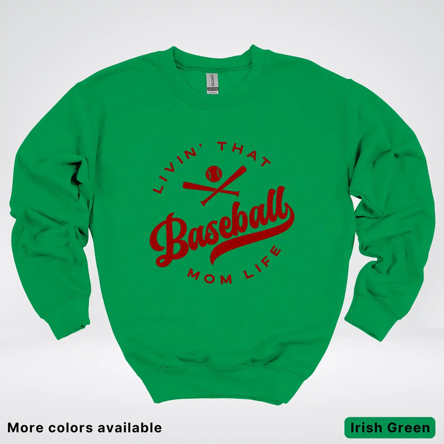 Livin' That Baseball Mom Life – Maroon Design - Crewneck Sweatshirt