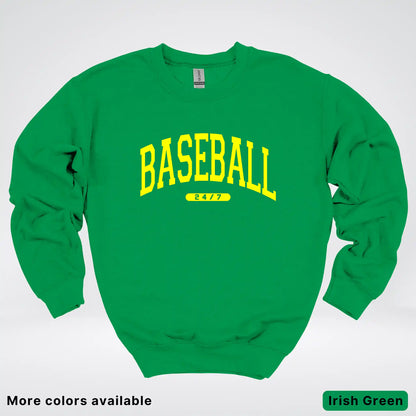 Baseball 24/7 – Yellow Design - Crewneck Sweatshirt