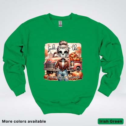 Take Me To The Pumpkin Patch Skeleton - Crewneck Sweatshirts