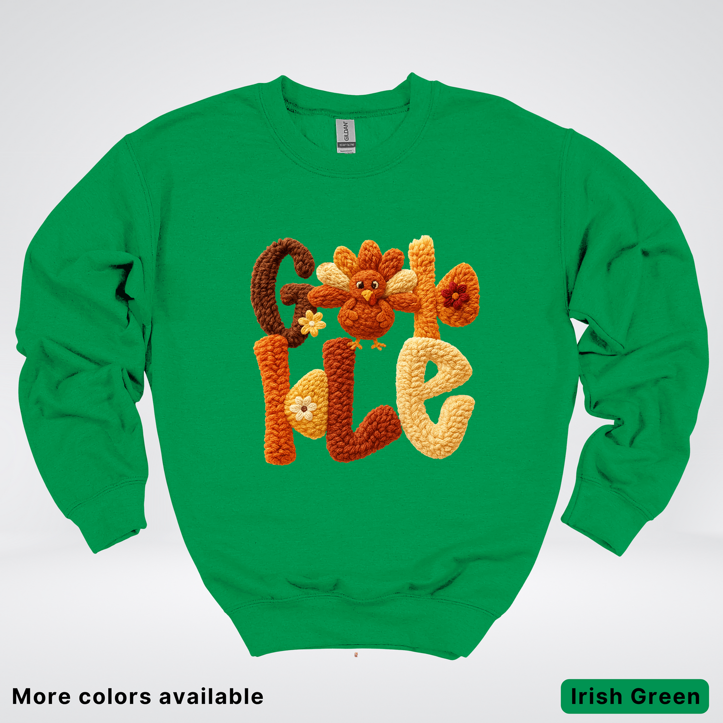 Gobble Crochet Turkey - Crewneck Sweatshirt