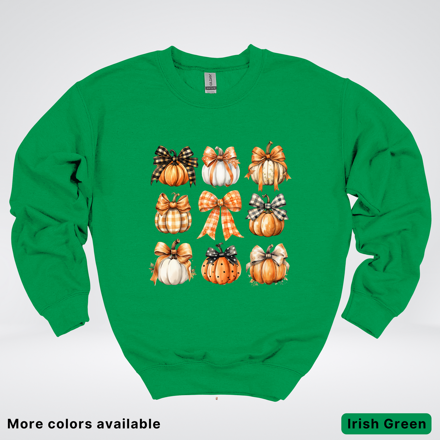 Flannel Bows & Pumpkin Coquette Fall Autumn - Crewneck Sweatshirt