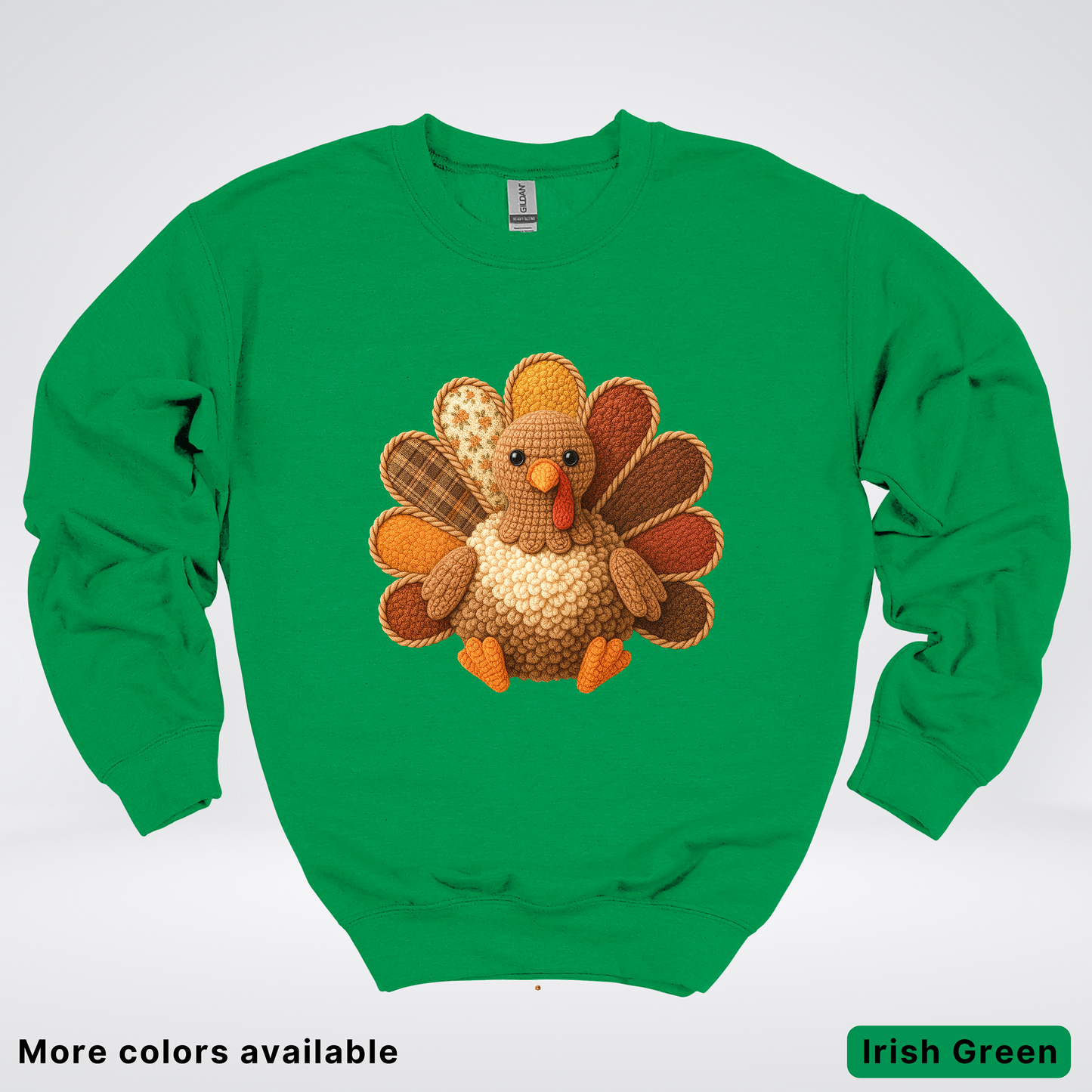 Turkey Crochet Thanksgiving Fall - Crewneck Sweatshirts