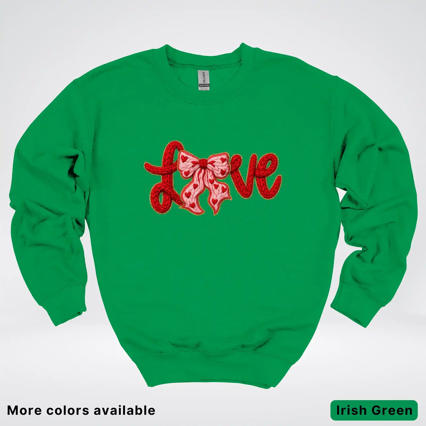 Love Bow Hook Yard Faux - Crewneck Sweatshirt