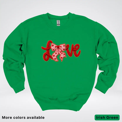 Love Bow Hook Yard Faux - Crewneck Sweatshirt