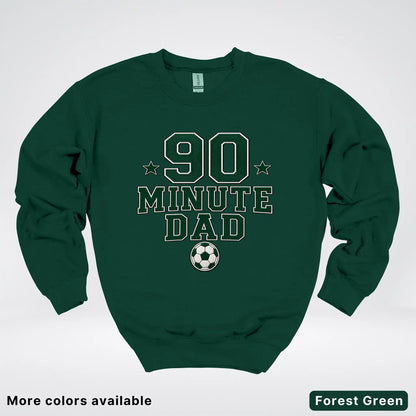 90 Minute Dad – Faux Embroidery Soccer Dad Crewneck Sweatshirt