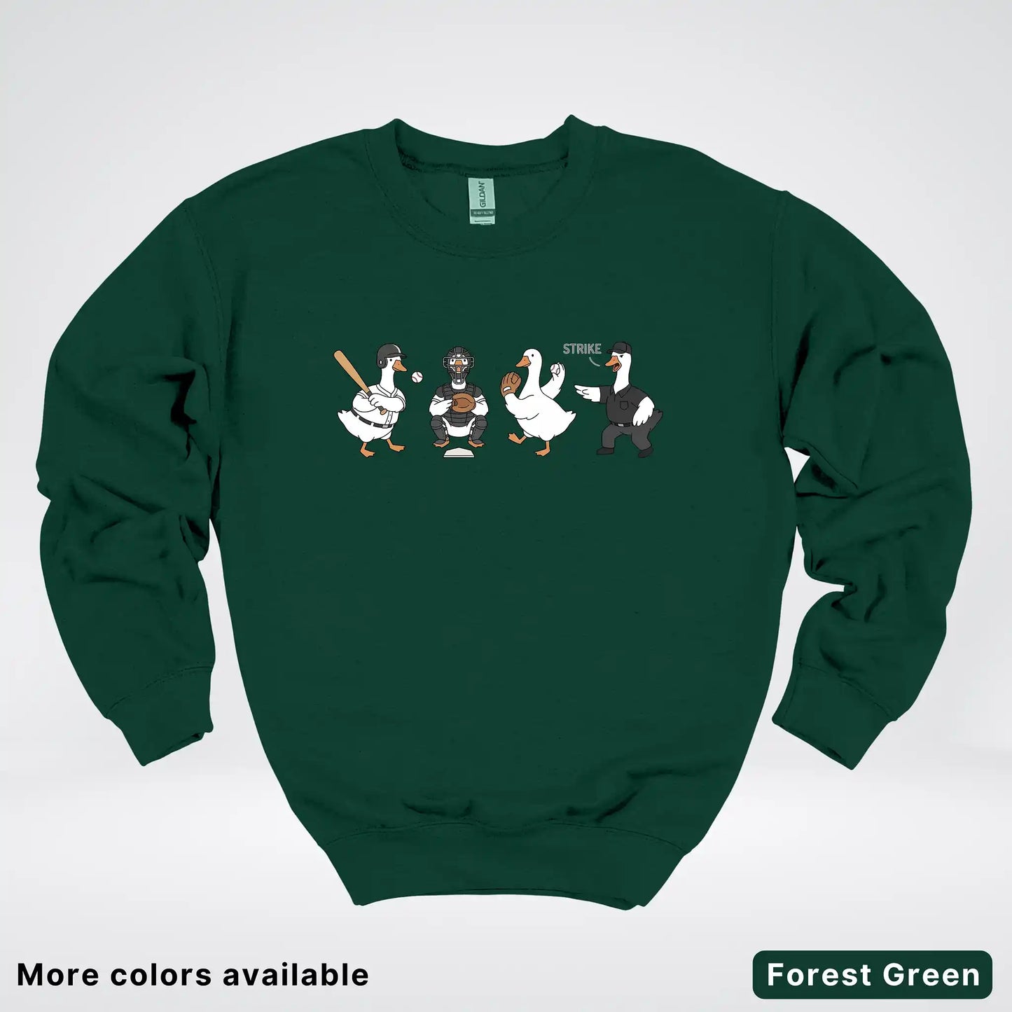 Baseball Goose Squad – Funny Baseball Goose Graphic Crewneck Sweatshirt