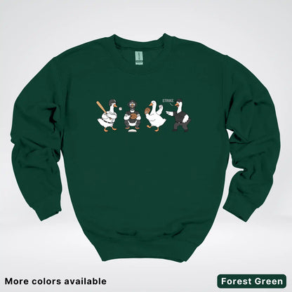 Baseball Goose Squad – Funny Baseball Goose Graphic Crewneck Sweatshirt