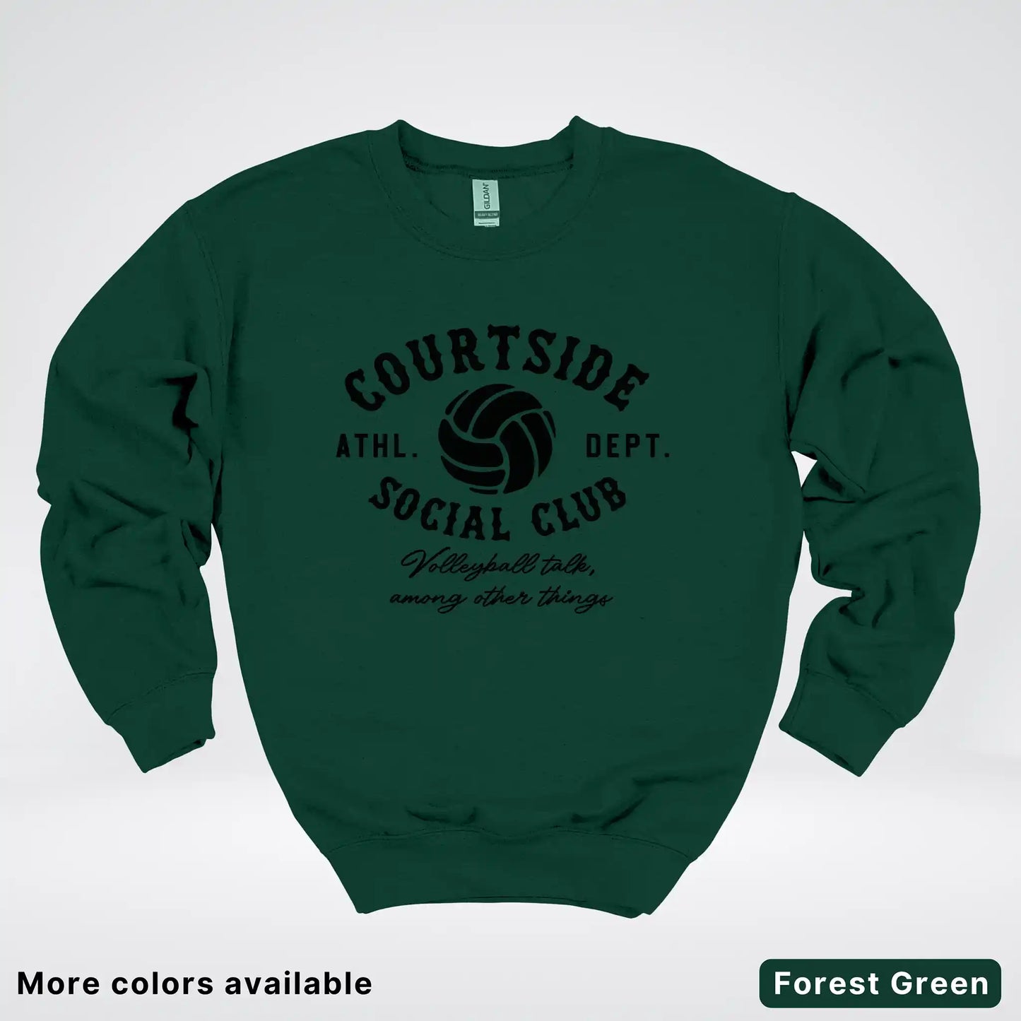 Courtside Social Club – Black Design – Volleyball - Crewneck Sweatshirt
