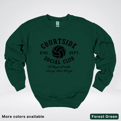 Courtside Social Club – Black Design – Volleyball - Crewneck Sweatshirt