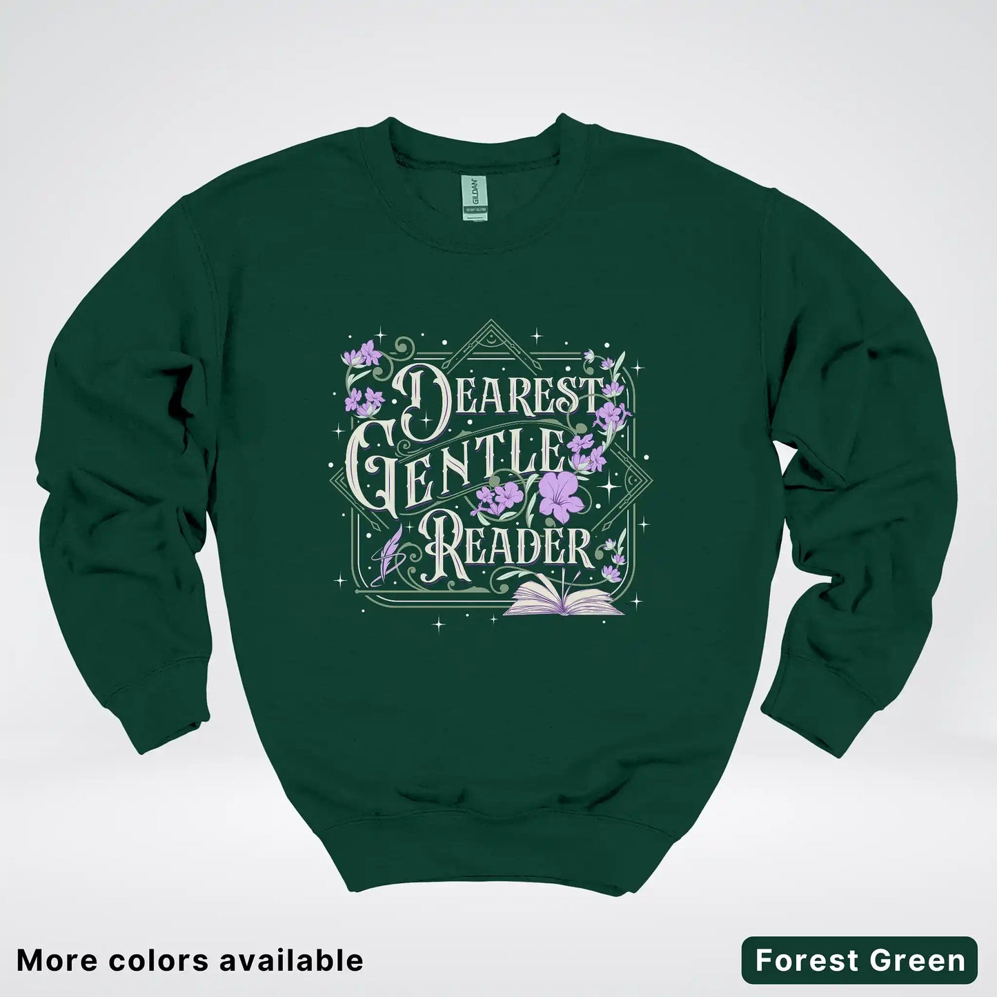 Dearest Gentle Reader – Vintage Floral Book Lover Graphic - Crewneck Sweatshirt