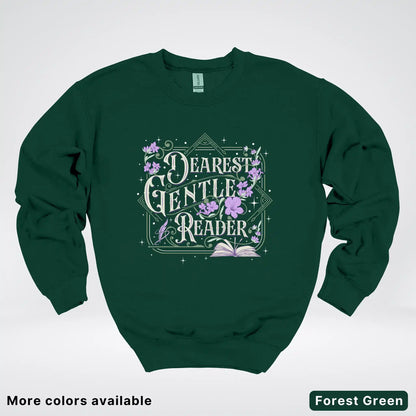 Dearest Gentle Reader – Vintage Floral Book Lover Graphic - Crewneck Sweatshirt