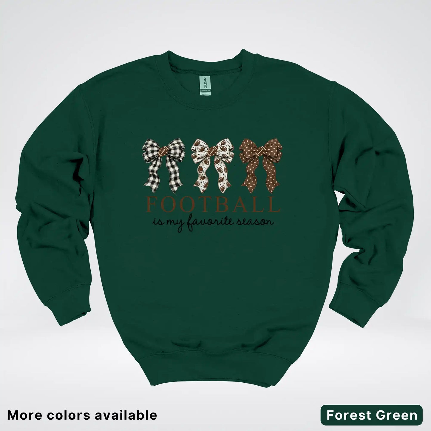 Football Is My Favorite Season – Game Day Bow - Crewneck Sweatshirt