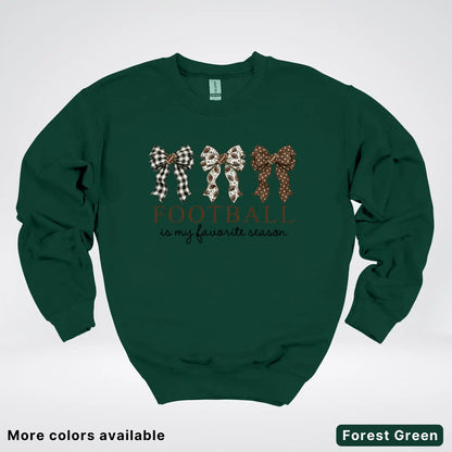 Football Is My Favorite Season – Game Day Bow - Crewneck Sweatshirt