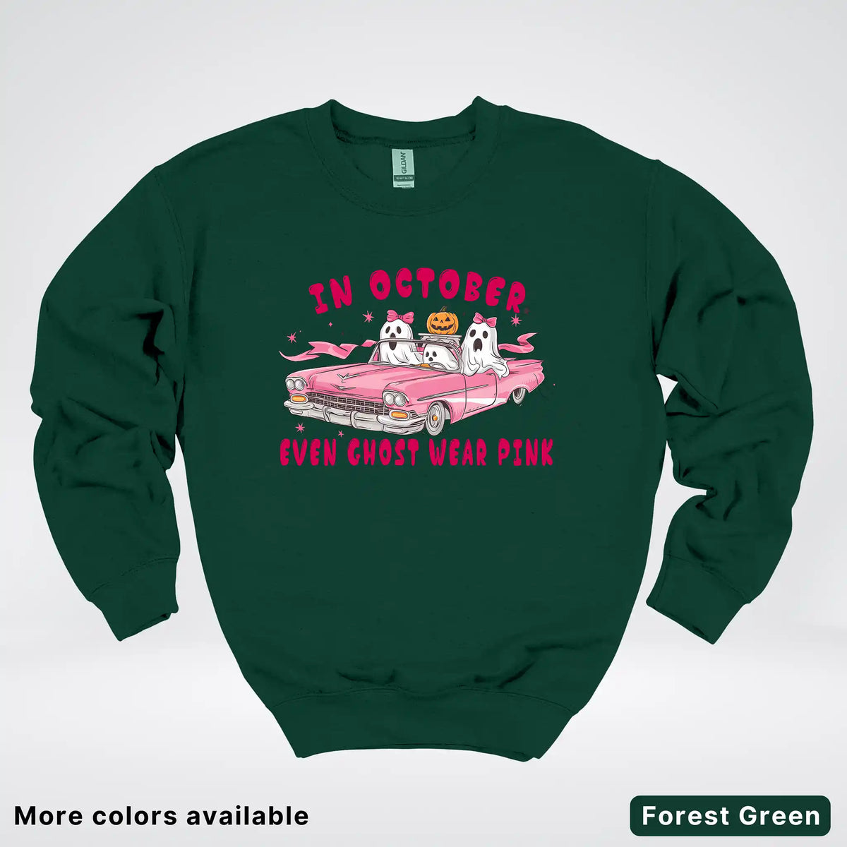 In October Even Ghost Wear Pink Breast Cancer Awareness Crewneck Sweatshirt
