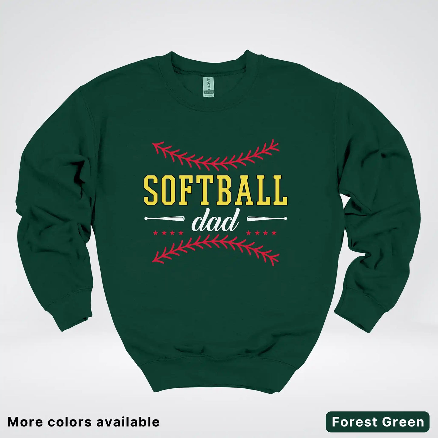 Softball Dad - White Design - Crewneck Sweatshirt
