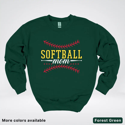 Softball Mom - White Design - Crewneck Sweatshirt