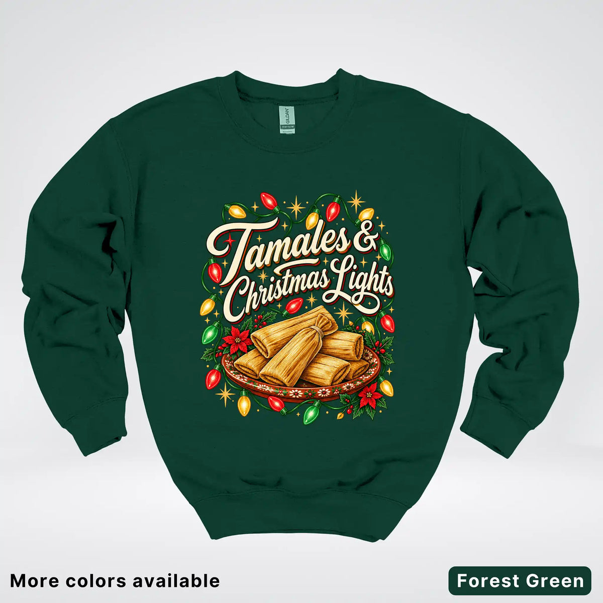 Tamales & Christmas Lights Crewneck Sweatshirt