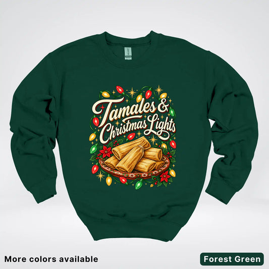 Tamales & Christmas Lights Crewneck Sweatshirt