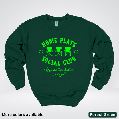 Home Plate Social Club – Green Design - Crewneck