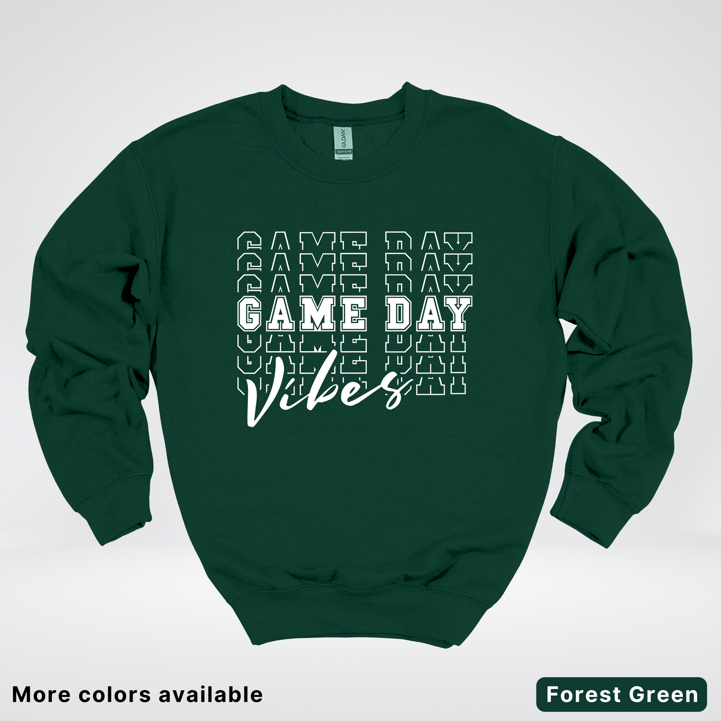 Game Day Vibes Stacked - White Design - Sweatshirt