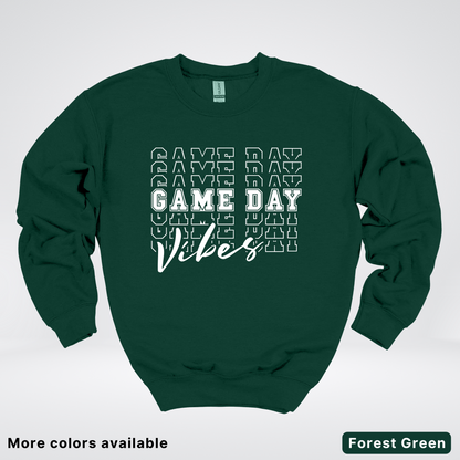 Game Day Vibes Stacked - White Design - Sweatshirt