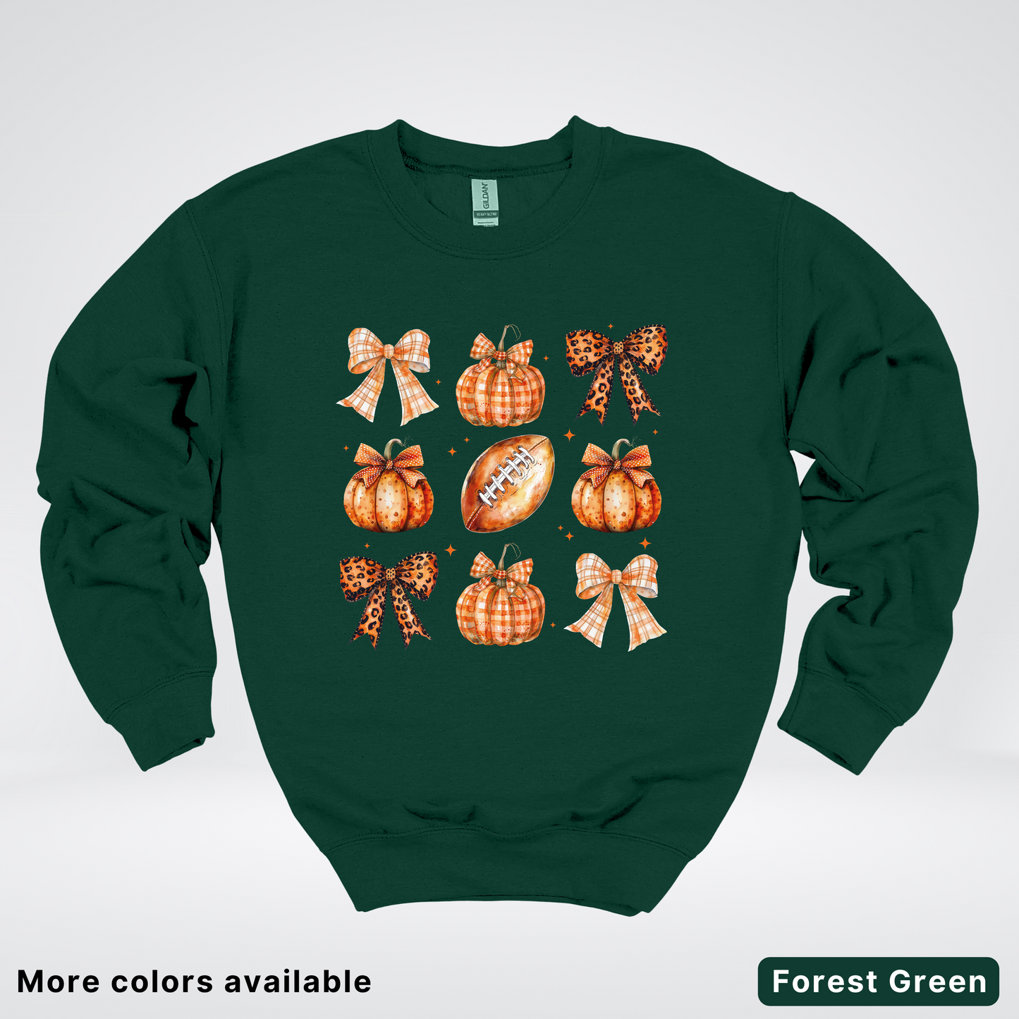 Football Coquette Ribbon Bow Plaid Pumpkin Fall - Sweatshirt