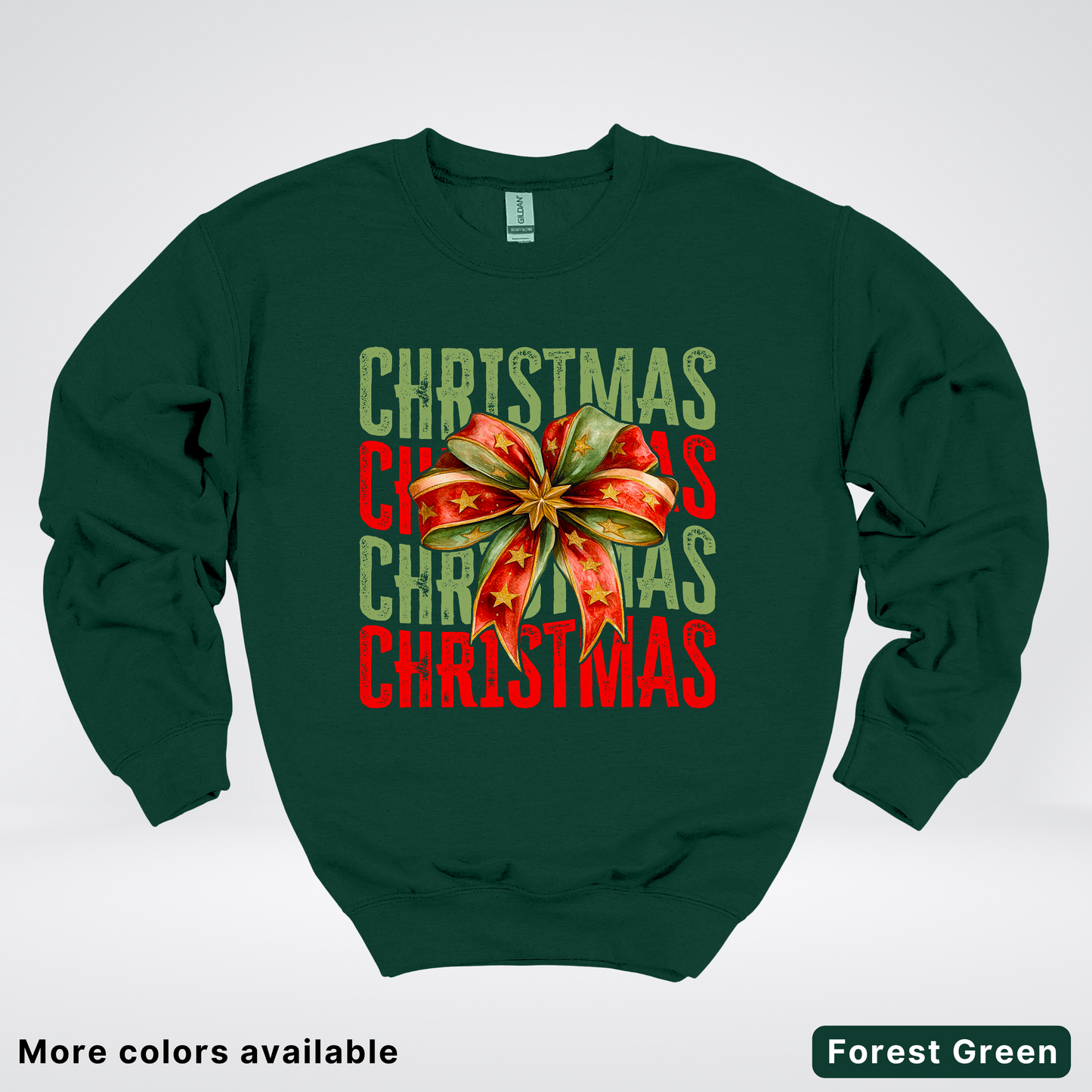 Christmas Star Bow - Crewneck Sweatshirt