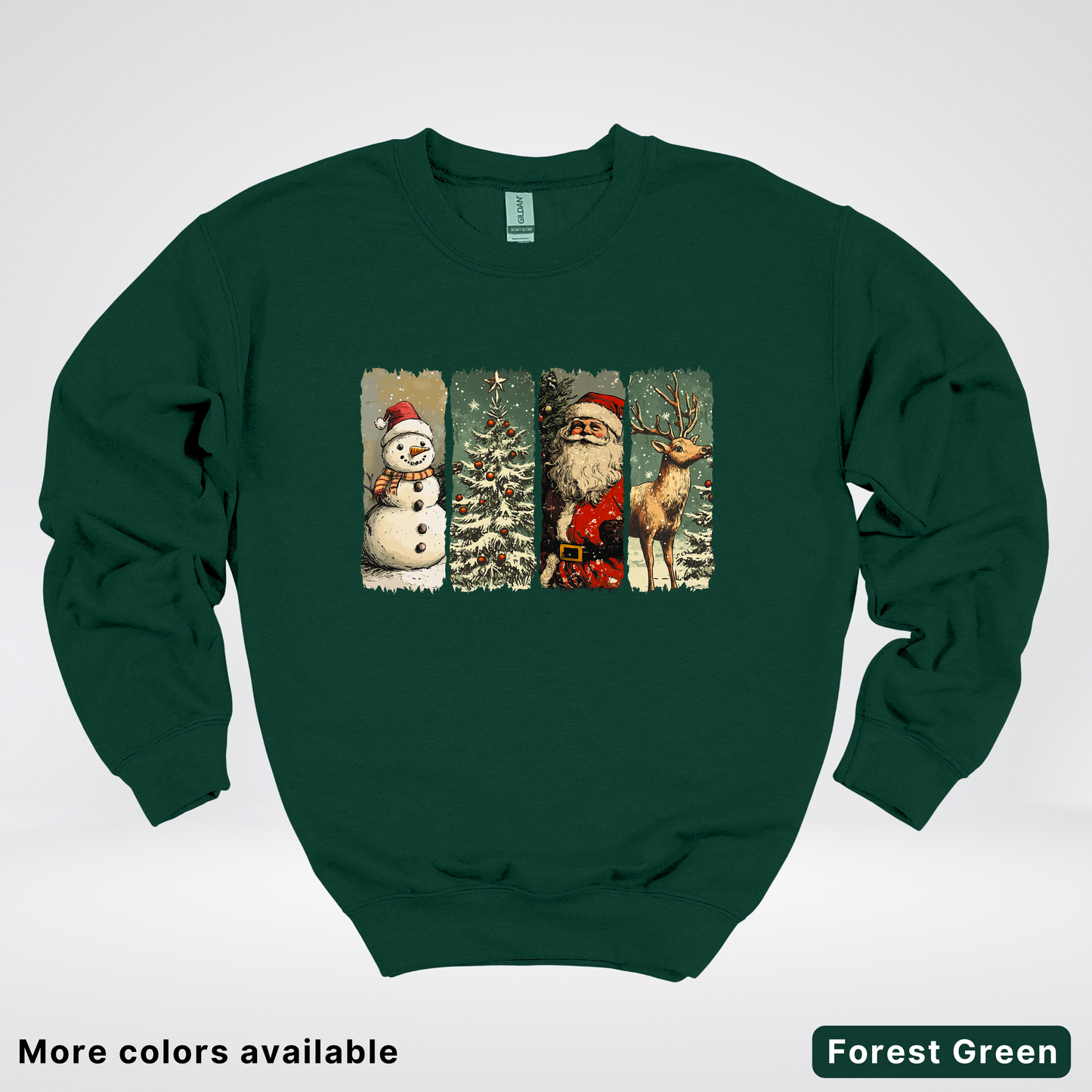 Classic Christmas Strip Art - Crewneck