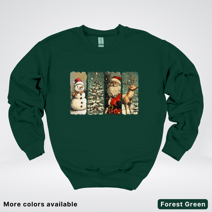 Classic Christmas Strip Art - Crewneck