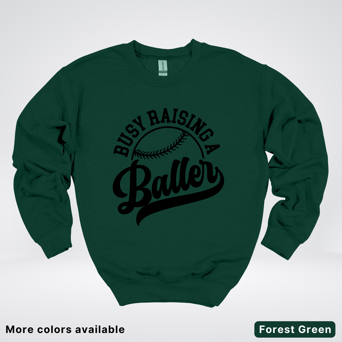 Busy Raising A Baller - Black Design - Crewneck Sweatshirt