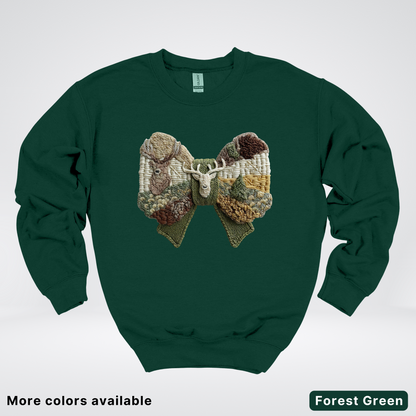 Rocking Horse Holiday Bow – Hook Yard Faux Look - Crewneck Sweatshirt