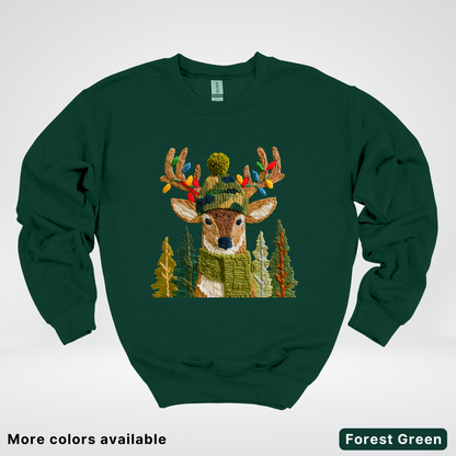 Ornament Antler Reindeer Hook Yard Faux - Crewneck Sweatshirt