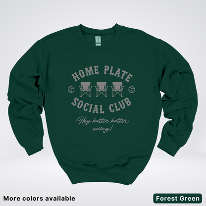 Home Plate Social Club – Gray Design - Crewneck