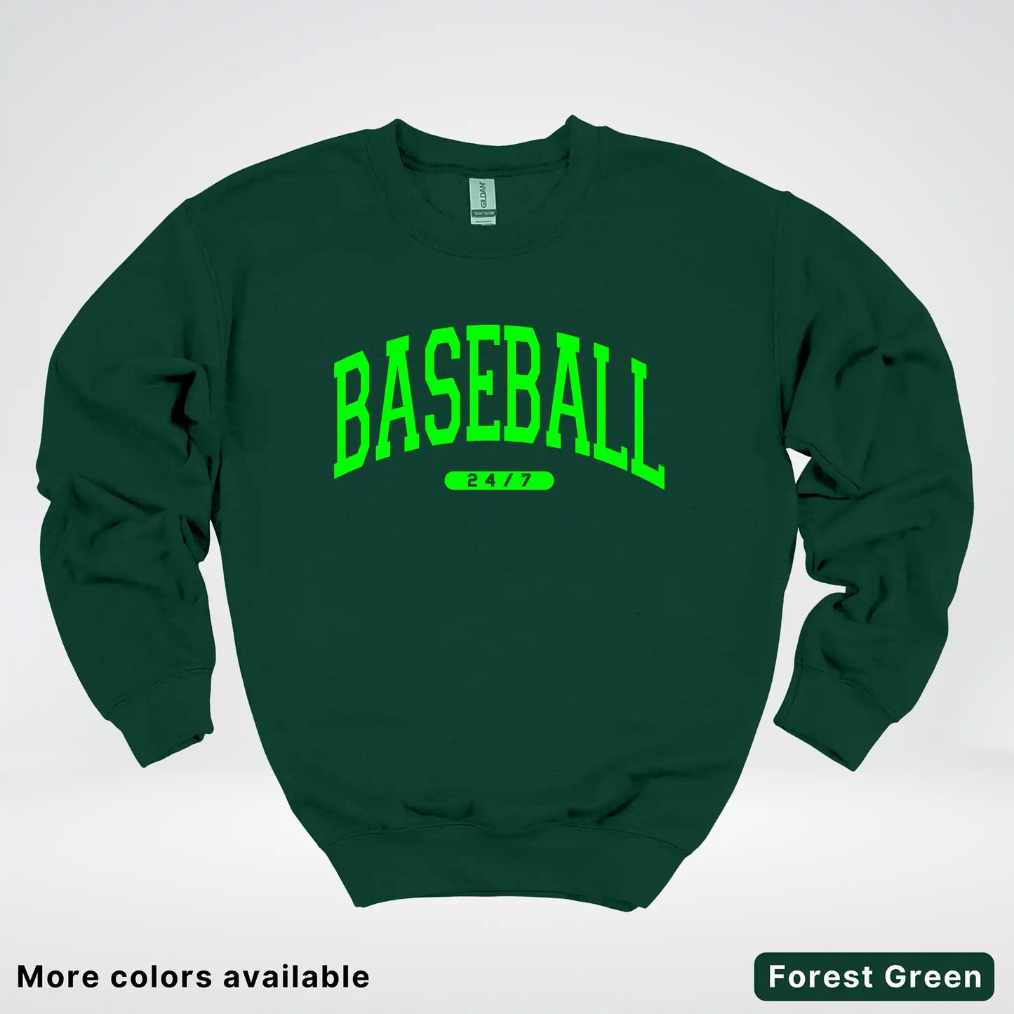 Baseball 24/7 – Green Design - Crewneck Sweatshirt