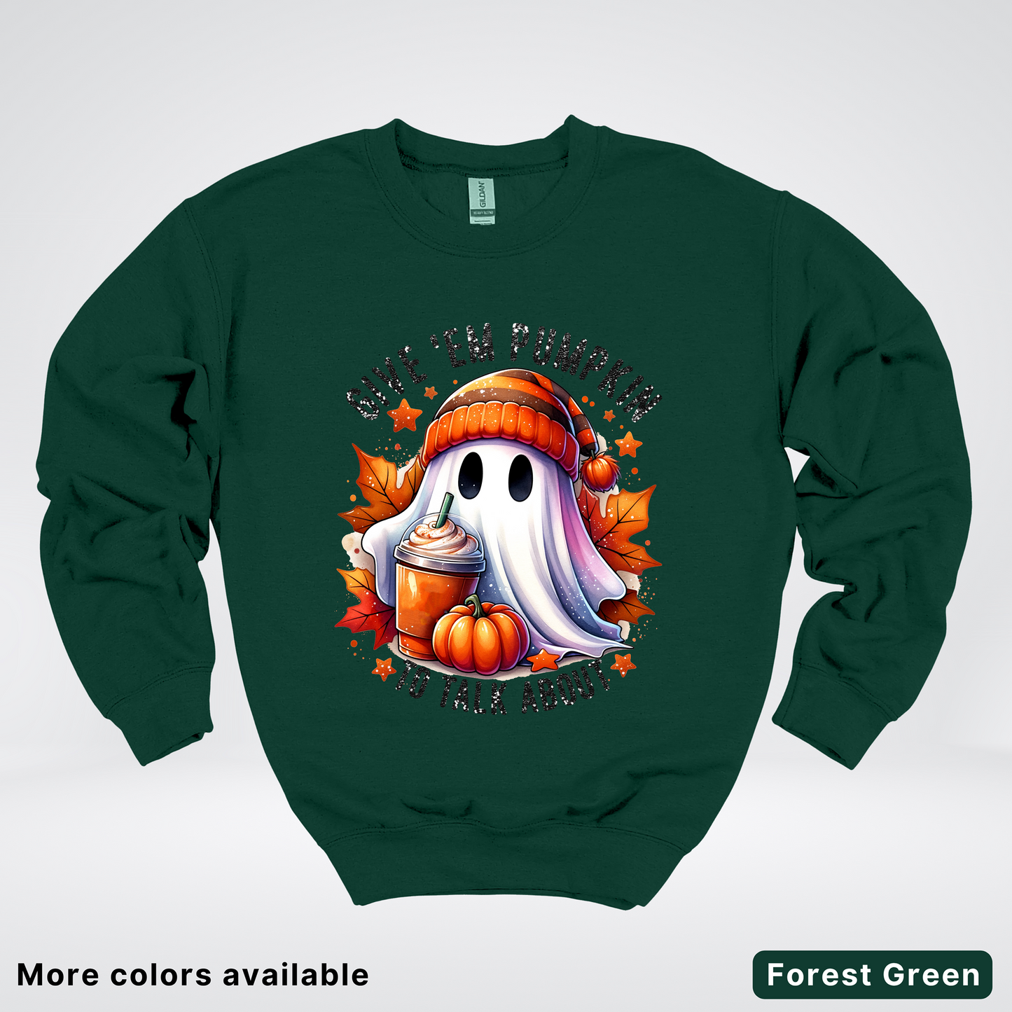 Give Em Pumpkin Ghost To Talk About - Crewneck Sweatshirts