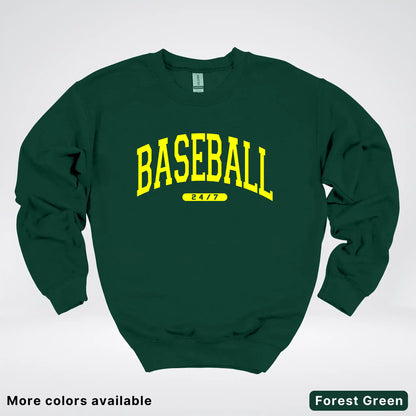Baseball 24/7 – Yellow Design - Crewneck Sweatshirt
