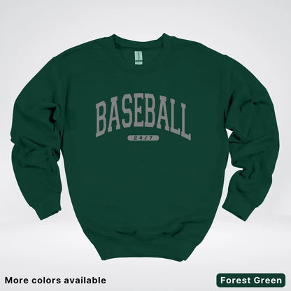 Baseball 24/7 – Gray Design - Crewneck Sweatshirt