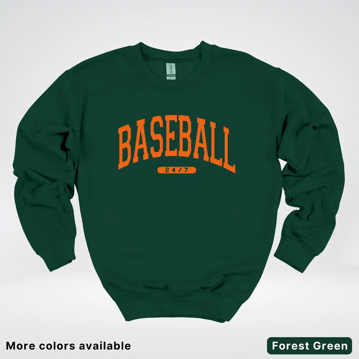 Baseball 24/7 – Orange Design - Crewneck Sweatshirt