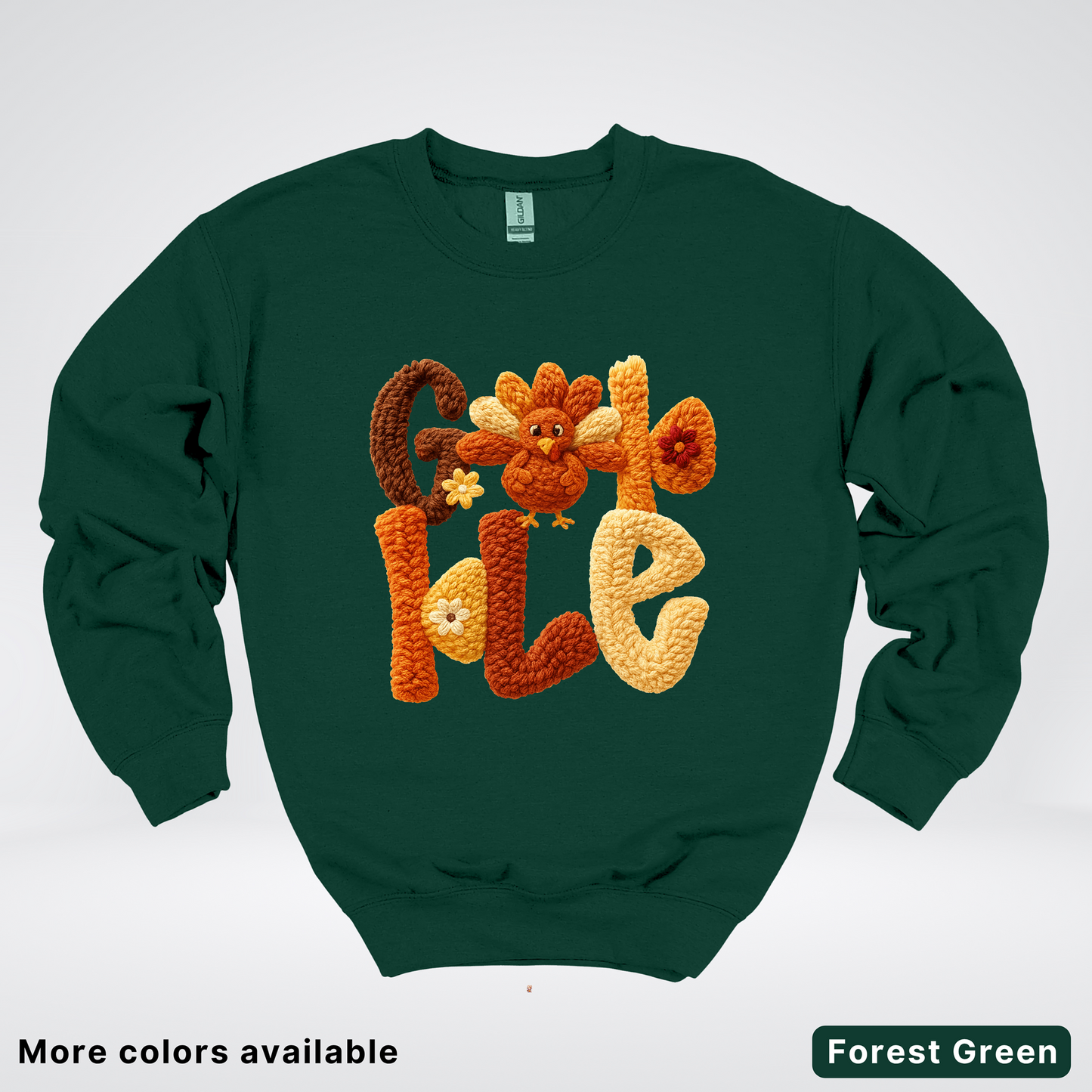 Gobble Crochet Turkey - Crewneck Sweatshirt