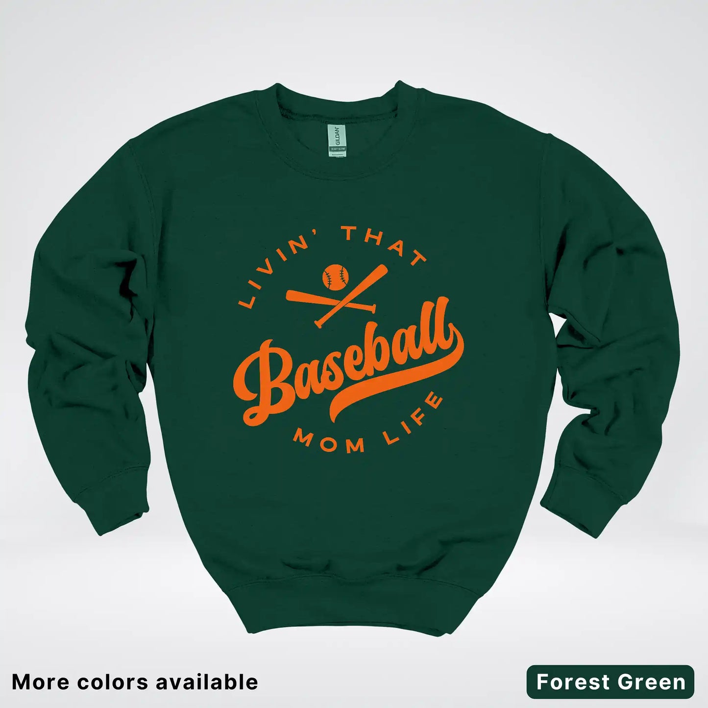 Livin' That Baseball Mom Life – Orange Design - Crewneck Sweatshirt