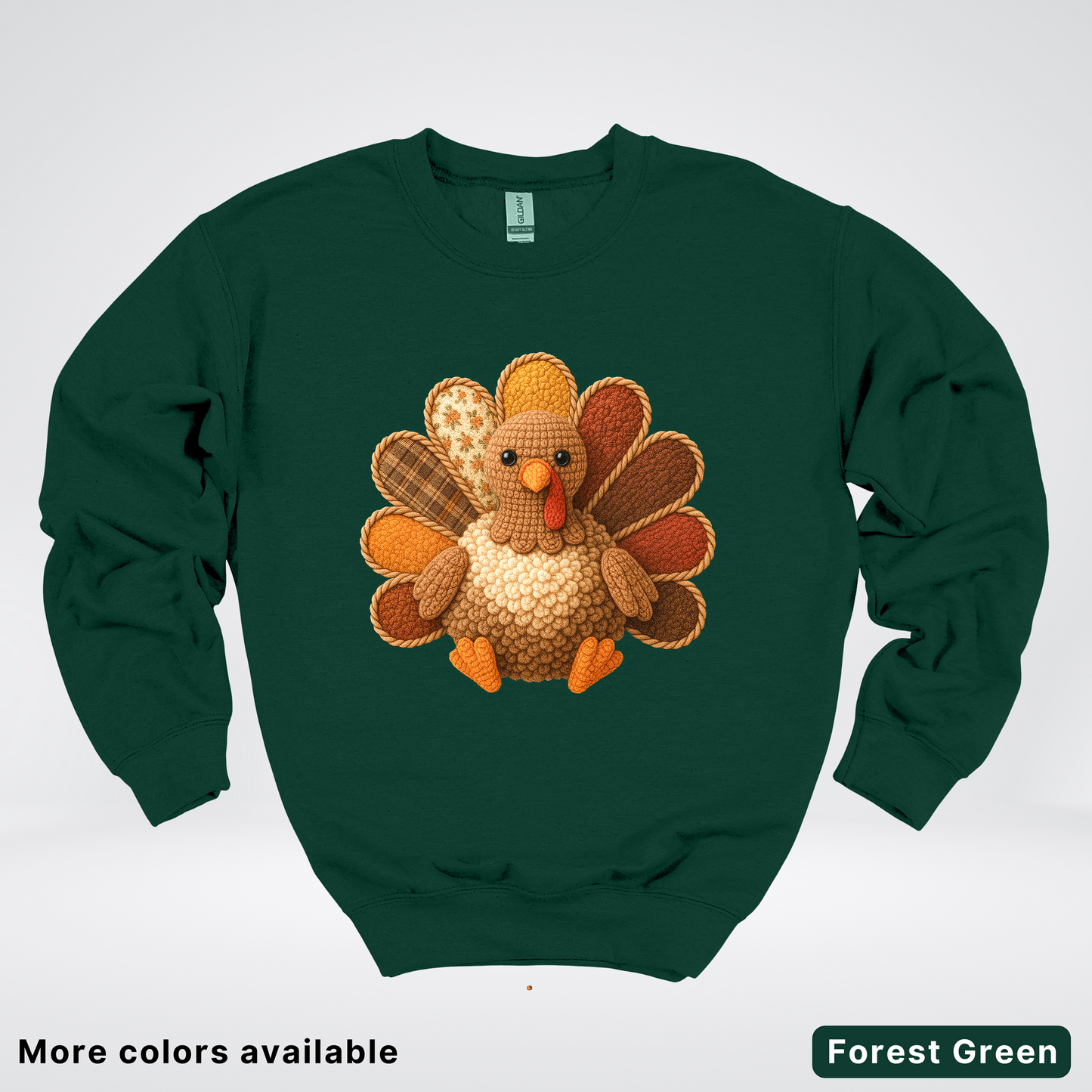 Turkey Crochet Thanksgiving Fall - Crewneck Sweatshirts