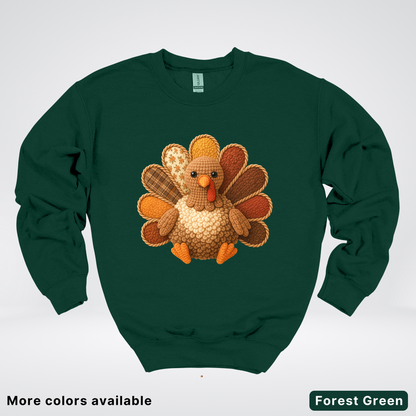 Turkey Crochet Thanksgiving Fall - Crewneck Sweatshirts