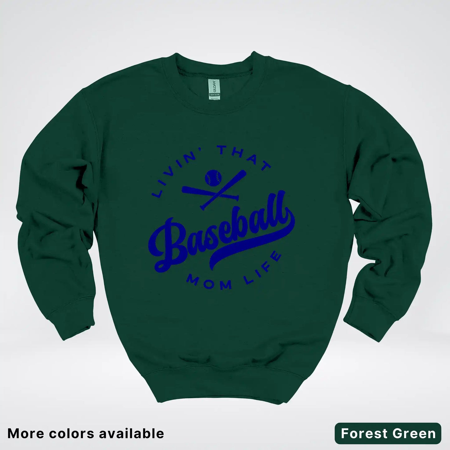 Livin' That Baseball Mom Life - Navy Design - Crewneck Sweatshirt