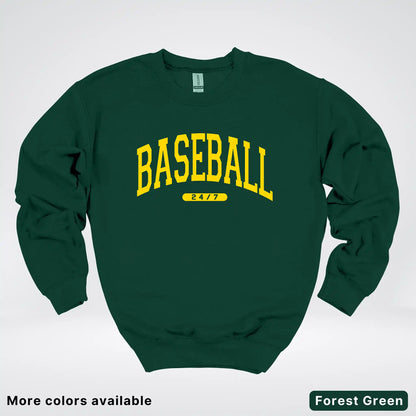 Baseball 24/7 – Gold Design - Crewneck Sweatshirt