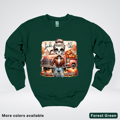 Take Me To The Pumpkin Patch Skeleton - Crewneck Sweatshirts