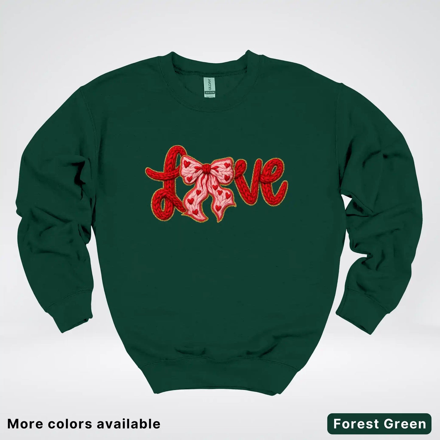 Love Bow Hook Yard Faux - Crewneck Sweatshirt