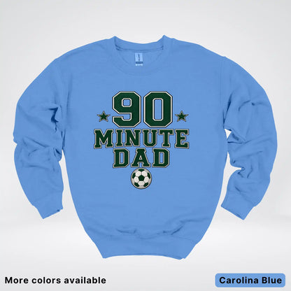 90 Minute Dad – Faux Embroidery Soccer Dad Crewneck Sweatshirt