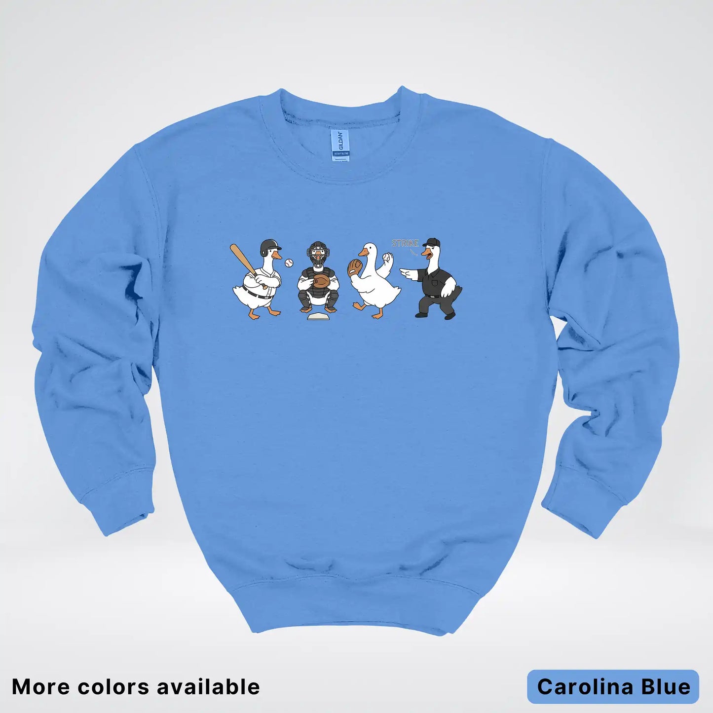 Baseball Goose Squad – Funny Baseball Goose Graphic Crewneck Sweatshirt