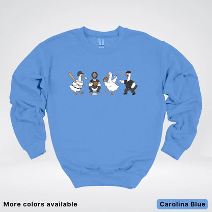 Baseball Goose Squad – Funny Baseball Goose Graphic Crewneck Sweatshirt