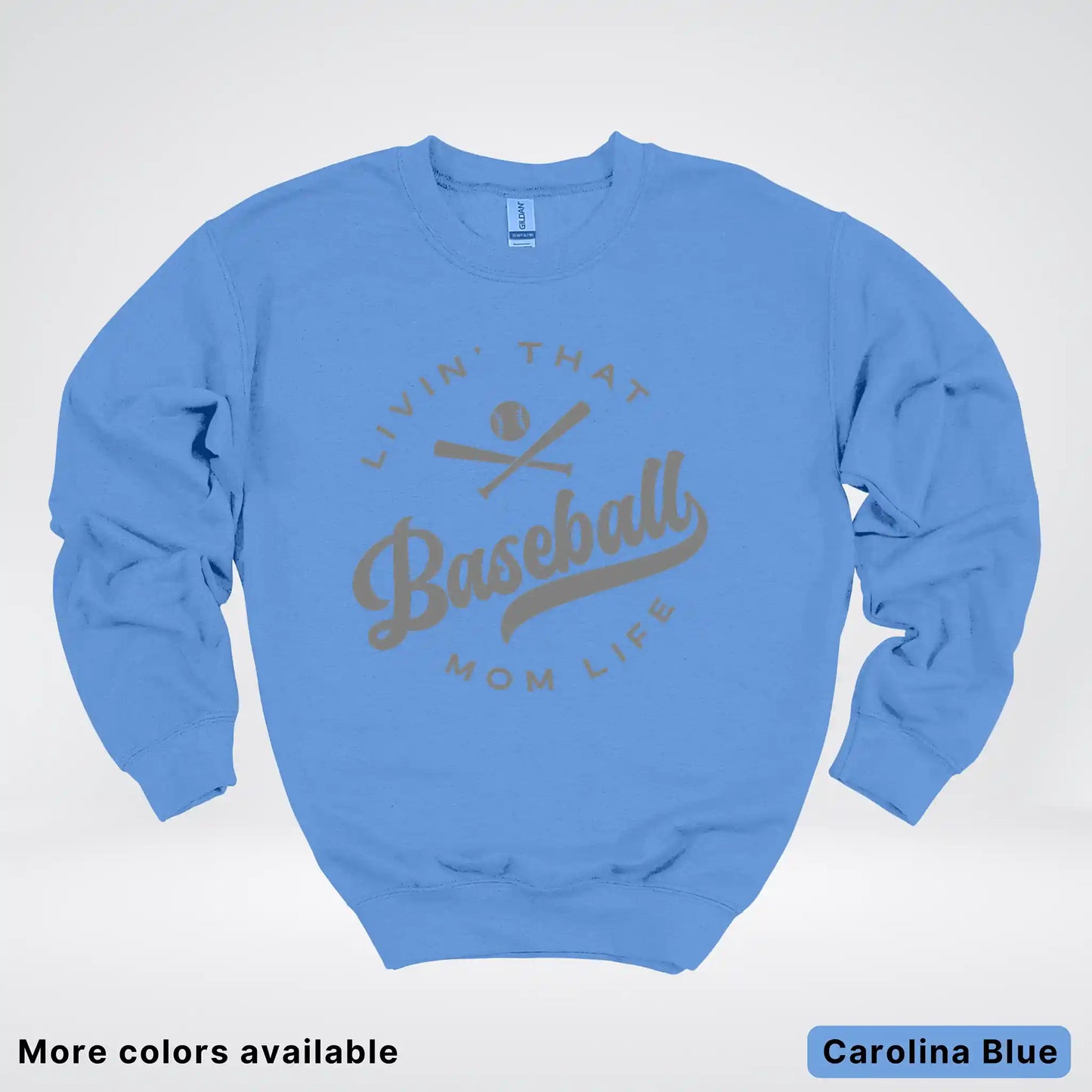 Livin' That Baseball Mom Life - Gray Design - Crewneck Sweatshirt